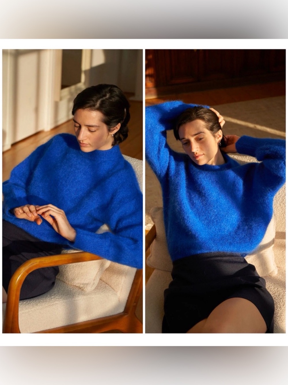 Surprise Paris Jane mohair sweater in electric blue women’s size 4 large
